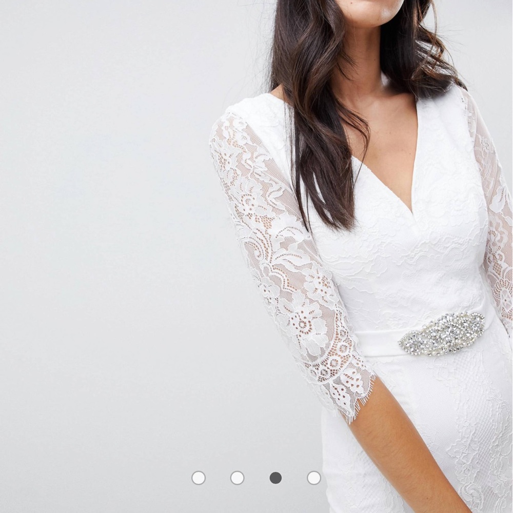 ASOS Little Mistress White Lace Wedding Dress